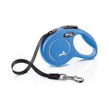 Flexi Mavi New Classic Şeritli Otomatik Gezdirme Tasması 5m Small Mavi