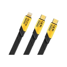 Linktech K475 Mecha Style 2'in 1 Type-C Lightning 65 W Şarj Kablosu