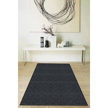 Füme Sade Desensiz Kaymaz Tabanlı Dekoratif Halı Rv190n11