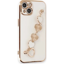 Newface Apple Apple iPhone Uyumlu  14 Plus Kılıf Esila Silikon - Beyaz