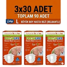 Freshlife Belbantlı Large Büyük Boy Hasta Bezi 90 Adet 3x30 Paket L