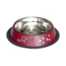 Tommy 16 Oz Pati Desenli Çelik Köpek Mama Kabı 470 ML