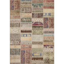 Yaratıcı Desenlerle Süslenmiş Patchwork Halı 230x160 Cm 6329