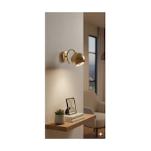 Küre Duvar Led Aplik Mat Gold Eskitme Kaplama Gu10 Os Ram Tasarruflu Led Ampül Duvar Aplik Siyah