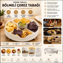 Döner Tablalı Bölmeli Çerez Sunum Tabağı 0