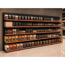 Market Rafı Ekonomik 5'li Bazasız Duvar Ünitesi- 40a/30 4 - H:220 Cm 40x60 Cm-antrasit Gri Çok Renkli