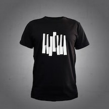 Herşey Nota Piyano Siyah Tshirt 001