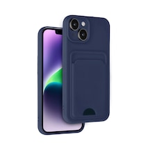 Mey İthalat Apple Uyumlu iPhone 14 Kılıf Kelvin Kartvizitli Silikon - Lacivert