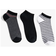 Koton Çizgili 3'lü Patik Çorap Seti Lacivert 3sam80211aa 3SAM80211AA616