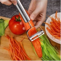 Ulzyvf 2 Adet Gümüş Paslanmaz Çelik Sebze Soyucu - Pratik Fonksiyonel Aksesuar Gümüş