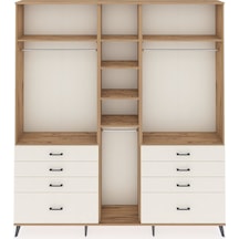 Arges Dolap 8 Raflı 8 Çekmeceli 3 Askılı 220x30x243 Çam-çam/aytaşı Atlas Çam/aytası