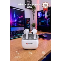 Özel Üretim Müzik Ofis Pratik Bluetooth Kulaklık Kulak İçi G90 Beyaz
