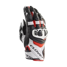 Clover Rsc-4 Korumalı Motosiklet Eldiveni Siyah Beyaz Kırmızı