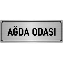 Metal Yönlendirme Levhası, Departman Kapı İsimliği Ağda Odası 10x20 cm Gümüş Renk