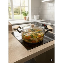 Morponi Chef Prime Borosilikat Cam Tencere 2500 Ml Şeffaf