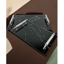 Quartz Dekoratif Söz Nişan Tepsisi Gümüş Gümüş