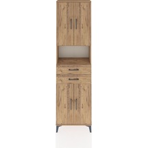 Arges Dolap 4 Raflı 2 Çekmeceli 4 Kapaklı 60x30x221 Çam-çam Çam