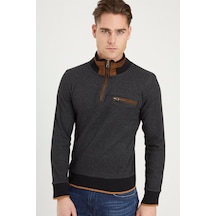 1039 Dewberry Erkek Sweatshırt-siyah-gri Siyah-gri