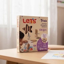 Lets Boya Kalemi Triola 3in1 12 Renk Jumbo +fırça L04005 Çok Renkli