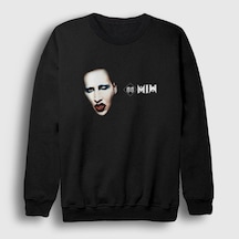 Presmono Unisex Mm Marilyn Manson Sweatshirt Siyah