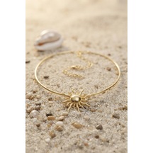 Güneş Model Gold Renk Choker Kadın Kolye Tj-bko11152 Gümüş
