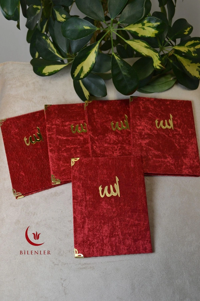 Kadife Kapaklı Allah Lafızlı 20 Adet Ekonomik Yasin Kitabı - 12x17 Cm, 80 Sayfa Mstd