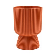 Omnipazar So-ltsa03 Lotus Ayaklı Plastik Vazo Çiçek Saksı 10,5 Litre No: 3 Turuncu
