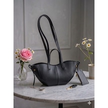 Housebags Valentina Kadın Fermuarlı + Cüzdan Charm El Ve Omuz Çantası Siyah