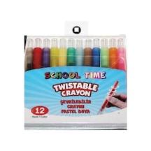 Mum Boya 12 Renk Çevirmeli School Time 12 Li Mum Boya Çevirmeli Y