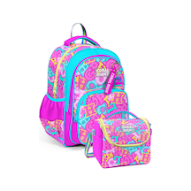 Coral High Kız Çocuk İlkokul Çantası Ve Beslenme Seti - Pembe Su Yeşili Harf Baskılı Setygn33241b