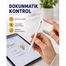 Yüksek Hassasiyetli Eğim Sensörlü Dijital Kalem Usb-c Hızlı Şarjlı Yeni Nesil Beyaz, Usb-c Şarjlı