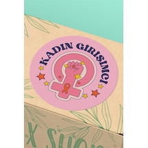 Kadın Girişimci Yuvarlak Sticker Paket Etiketi 3x3cm St2420 Çok Renkli