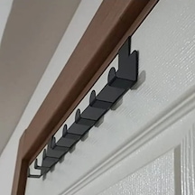 Metal Mat Siyah Askılık, Kapı Arkası Organizer Ve Düzenleyici 50cm