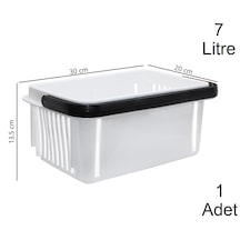 7 Litre Plastik Kozmetik Alışveriş El Sepeti Beyaz 1 Adet / En:20 Boy:30 Yükseklik:13,5 Cm Beyaz