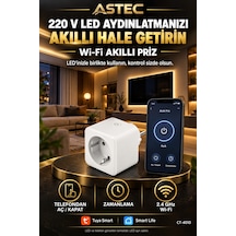 Astec Wi-fi Akıllı Priz 16a 220 V Led Aydınlatma İçin Telefondan Aç/kapat Ve Zamanlayıcı