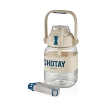 Shotay Ribbon Grib Su Matarası Tritan Beyaz 1000ml