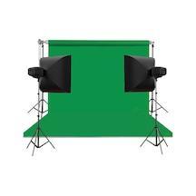 Hs Stüdyo Teknik 270x580cm Yeşil Taşınabilir Kumaş Fon Perdesi