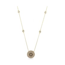 Kuyumcudukkani Zincirli"kenar Taşlı Nazar Boncuklu"kolye-37189-g-m Gold