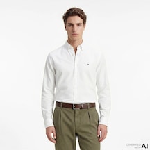 Tommy Hilfiger Mw0mw41690 Knit Pique Featherweight Erkek Gömlek Gri