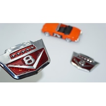 Dk Tuning V8 Çamurluk Yanı Yeni Versiyon Krom Metal Logo Amblem S