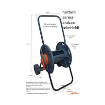 Bahçe Hortum Sarma Aparatı Tekerlekli Araba Pratik 40 Mt