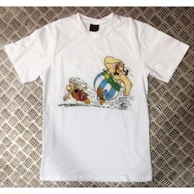 Stoned&Fame Unisex Beyaz Asteriks Baskılı T-shirt Beyaz