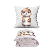 Küçük Su Samuru Tv Battaniyeli Opsiyonel Dekoratif Araç İçi Yastık Çok Renkli