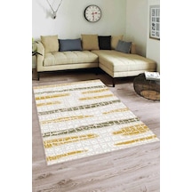 Yeşil Sarı Spor Kaymaz Taban Makinede Yıkanabilir Halı Fl01n11 Sarı - Yeşil