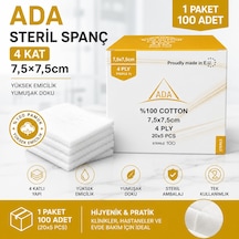 Ada Steril Spanç 4 Kat 7,5 7,5cm 100'Lü 1 Paket