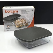 Paşabahçe 59854 Borcam Gri Kapaklı Fırın Tepsisi 21x16cm