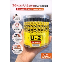 36 Adet U-2 Süper Yapıştırıcı 7 Cc Güçlü Hızlı Yapıştırıcı Çok Amaçlı Metal Plastik Ahşap Deri Yapıştırıcı Şeffaf Kutulu