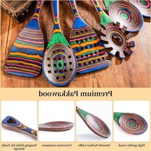 Ulzyvf Yemek Yapışmaz Pişirme Seti, Pakkawood Ahşap Mutfak Kaşıkları, 7 Parçalı Dayanıklı Pişirme Aletleri, Isıya Dayanıklı Ev Eşyaları, Esansiyel Mutfak Gereçleri