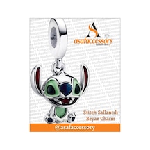 Stitch Sallantılı Beyaz Charm Asafaccessory Yeşil