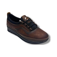 Mehtap 1170-26 Yağlı Deri Anatomik Slip On Comfort Kadın Ayakkabı Taba